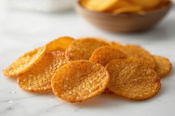 Golden Crunchy Corn Snacks Cooked in Oil