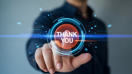 Futuristic "Thank You" Interface with Human Touch Gesture