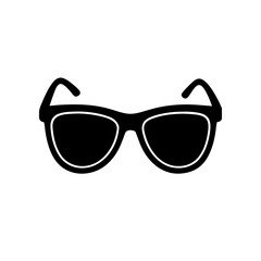 Black sunglasses simple design on transparent background silhouette