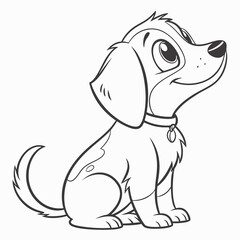 Cartoon puppy sitting animal