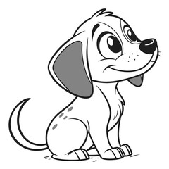 Cartoon dog with spots puppy animal