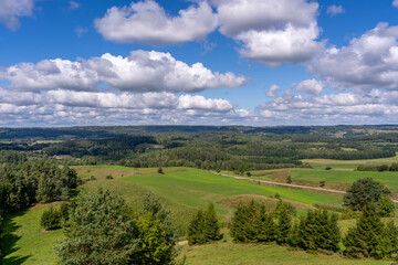 Beautiful green hills at the morning - aerial view