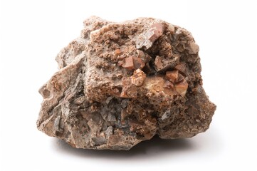 Close-Up of Solid Rock Against a Plain White Backdrop