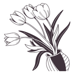Floral arrangement in a vase tulips flowers