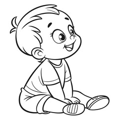 Obraz premium Happy baby sitting child smiling