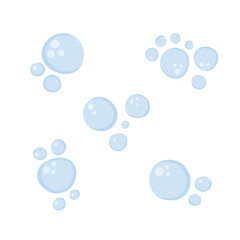 Blue soap bubbles set illustration isolated