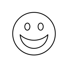 Fototapeta premium Outline of a smiling face icon on transparent background