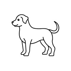 Obraz premium Simple outline drawing of dog on transparent background