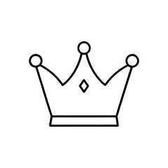 Simple outline drawing of crown on transparent background