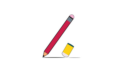 Wood pencil eraser vector design
