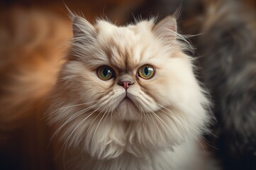 Adorable close-up of a playful feline with folded ears. Charming and beautiful pet portrait.