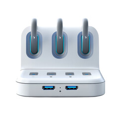 Futuristic charging station with usb and hdmi ports