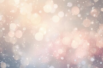 Holiday backdrop featuring blurred lights and falling snowflakes