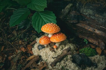 Close-up of Clitocybe agrestis mushroom in natural forest setting