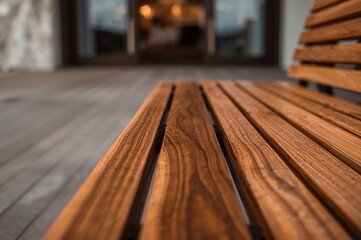 Detailed view of a wooden seat