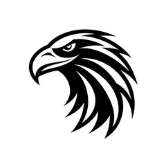Obraz premium Stylized eagle head in black on transparent background silhouette