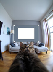 POV Cat-Cam View of Living Room