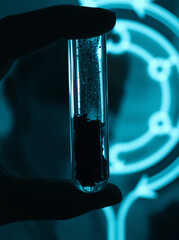Technician with Recycled Graphite Anode Vial