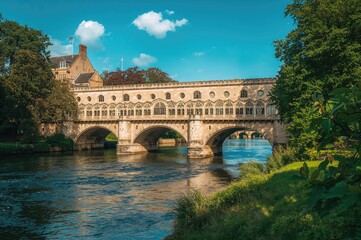 Obraz premium Bridge Spanning the River