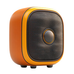 Orange space heater provides warmth on a cold day