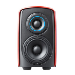 Red and black speaker with blue light
