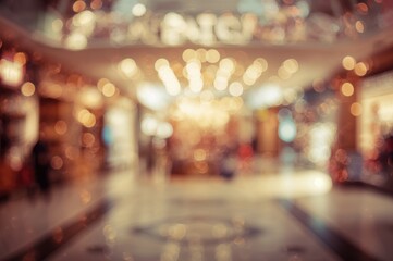 Storefront with blurred bokeh background and vintage filter effect. Wide panoramic banner image.