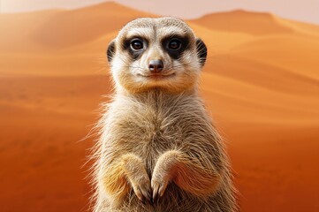 Fototapeta premium Detailed view of an adorable Suricata suricatta