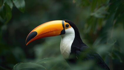 Native toucan from Central America featuring a Keel Bill, isolated on white background
