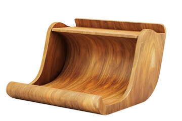 Elegant wooden document holder on a clean surface showcasing craftsmanship, perfect for organizing workspace essentials isolated on transparent background