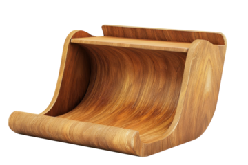 Elegant wooden document holder on a clean surface showcasing craftsmanship, perfect for organizing workspace essentials isolated on transparent background