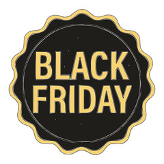 Golden Black Friday sale seal for ads, promotions, and marketing material to grab shopper's attention