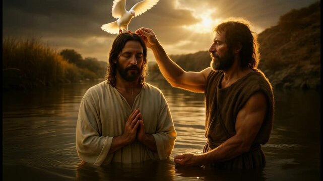 Baptism of Jesus Christ by John the Baptist in the Holy Spirit