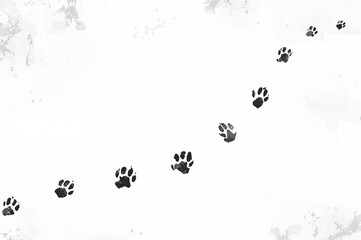 Trail of bunny paw prints. Footprints of a rabbit in the background vector image.