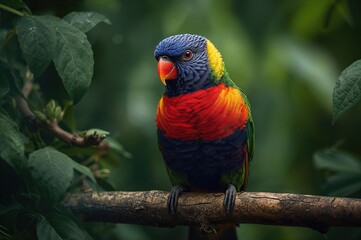 Detailed view of a lory bird