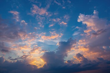 Naklejka premium Stunning panorama of a colorful, lively sky