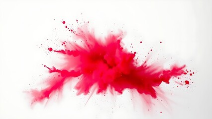 Vibrant red powder suspended in mid-air, capturing the dynamic energy of festive celebrations.