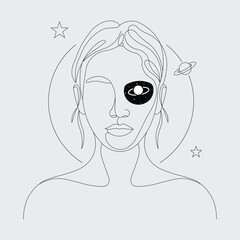 Geometric Minimalist Female Portrait