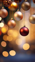 Fototapeta premium golden christmas balls
