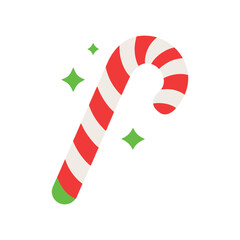 Candy Cane Vector Illustration Curved Twist Holiday Clipart