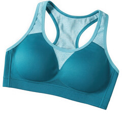 Turquoise sports bra isolated on transparent background