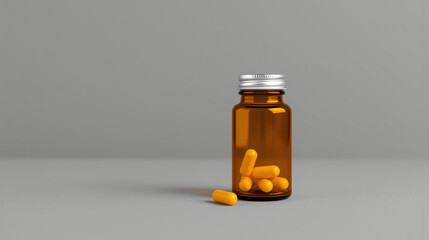 Minimalist Amber Glass Pill Bottle