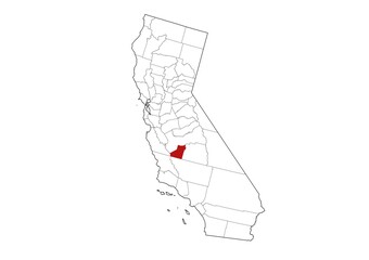 Kings County Map, California State, USA