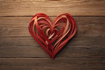 Valentine's Day wooden heart symbolizing love