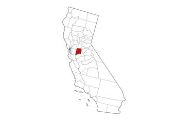 San Joaquin County Map, California State, USA