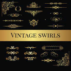 Elegant vintage swirls decorative flourishes and ornaments