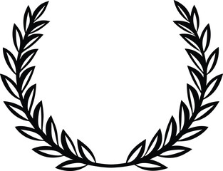 Golden Laurel Wreath with Detailed Leaves Circular