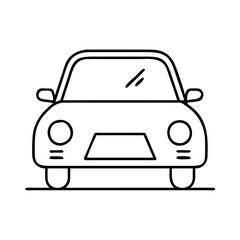 Vector art of simple line art icon of a car, front view
