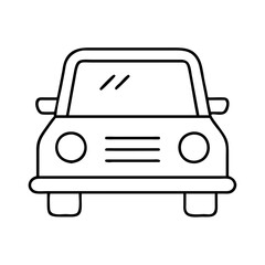 Vector art of simple line art icon of a car, front view