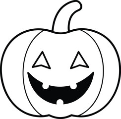 Orange Jack O Lantern with Crooked Grin Glowing