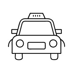 Vector art of simple line drawing of a taxi cab front view